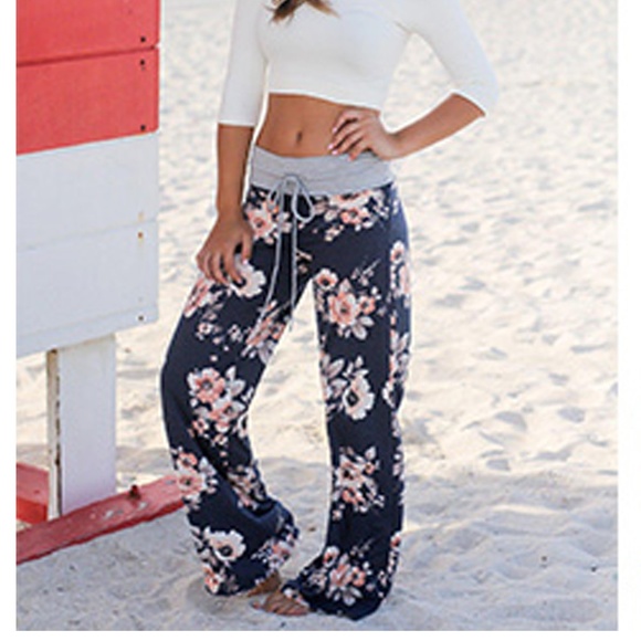 NWT Silky floral lounge yoga pant jersey waistband - Picture 6 of 6